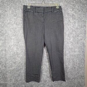 Ann Taylor Loft Pant Marisa Black Striped Women's Size 8 Office Work Flat front